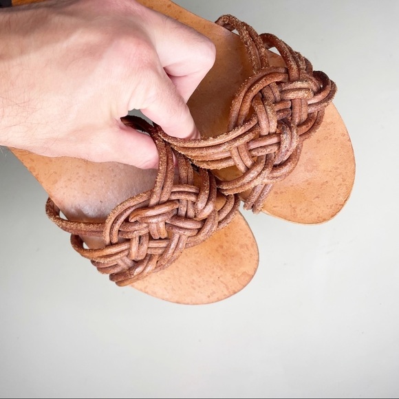 A Detacher Martha Sandal Woven Leather Brown Size 7 - Picture 3 of 8